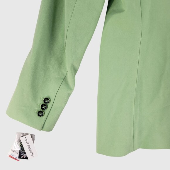 Bar III Women’s Blazer Size 12 Green One Button Suit Jacket Career Workwear - Picture 5 of 13
